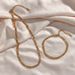 Elegant Figaro jewelry set crafted in 18K gold plated stainless steel