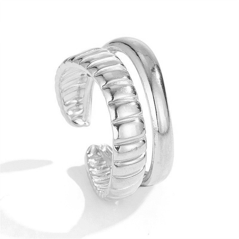 Women’s vintage fashion jewelry gold silver geometric open ring