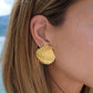 Elegant gold plated shell earrings durable stainless steel jewelry