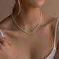 Waterproof pearl name necklace personalized elegant women’s jewelry