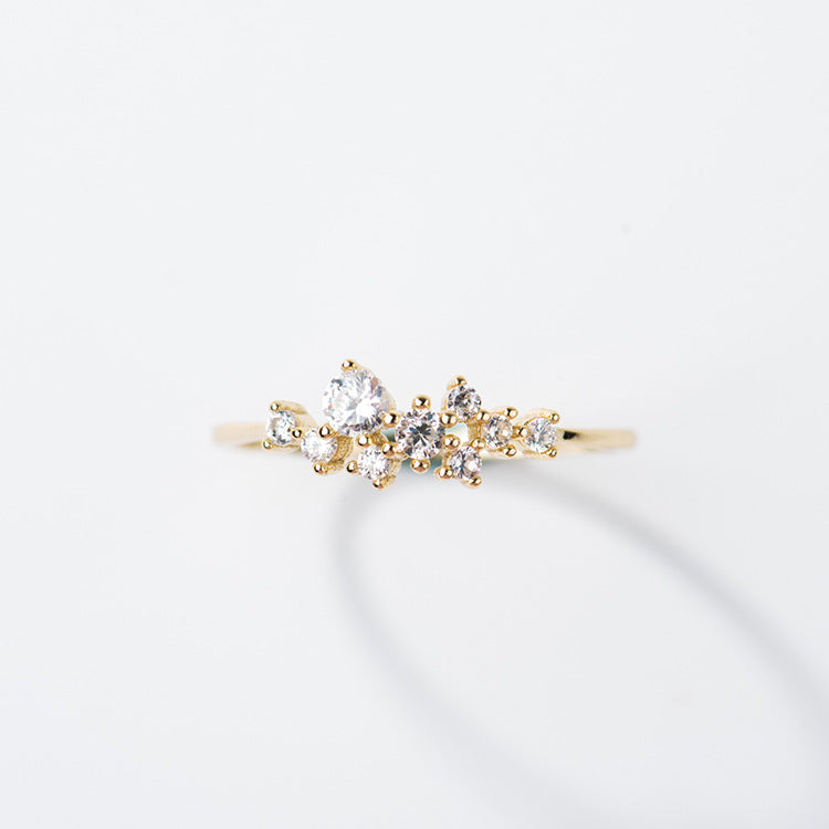 Elegant zircon bouquet design ring for women dazzling accessory