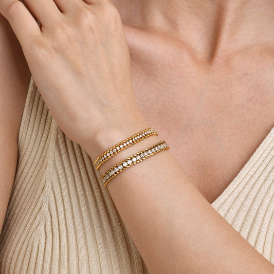 Stainless steel chain zircon bracelet timeless women’s jewelry
