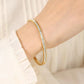 Timeless waterproof zircon cuff bracelet crafted in stainless steel