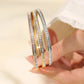Women’s fashion zircon cuff bracelet stainless steel elegant style
