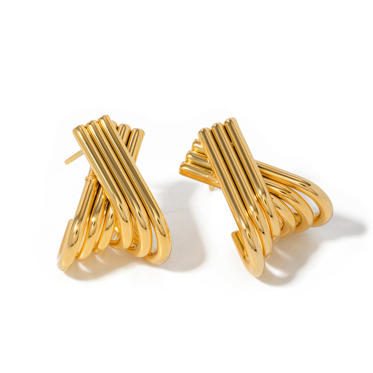 The Trio Hoop Set round hoop earring set Purajoia view 3