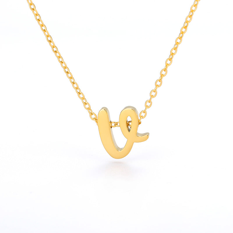 Small Letter Necklace Hollow Stainless Steel