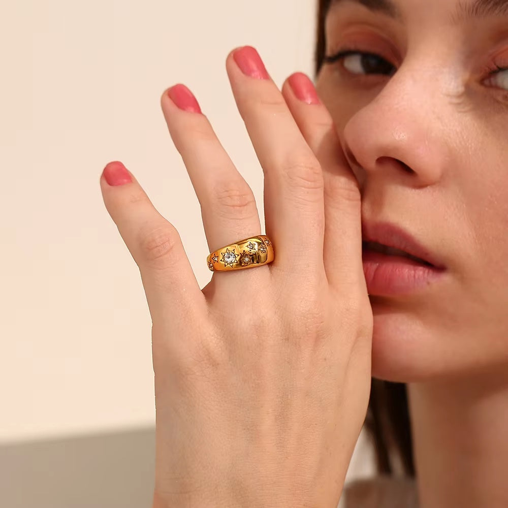 The Novella Ring gold plated band ring Purajoia