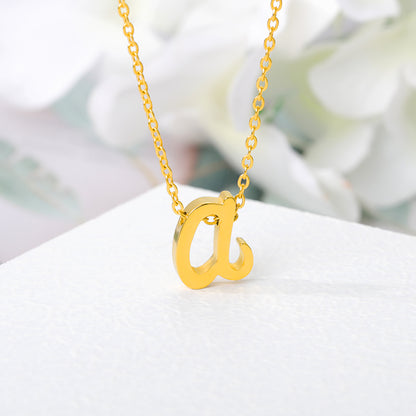 Small Letter Necklace Hollow Stainless Steel