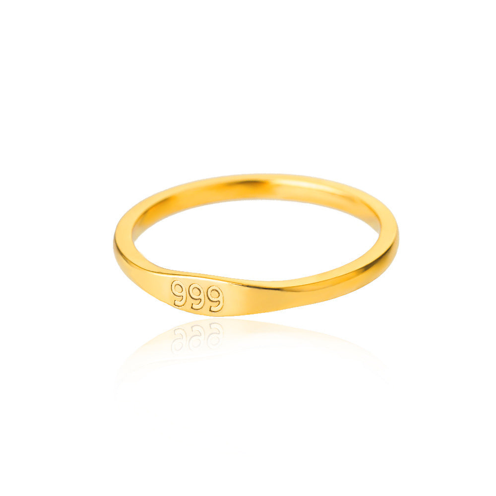 Elegant and Cute 18K Gold-Plated Angel Numbers Ring