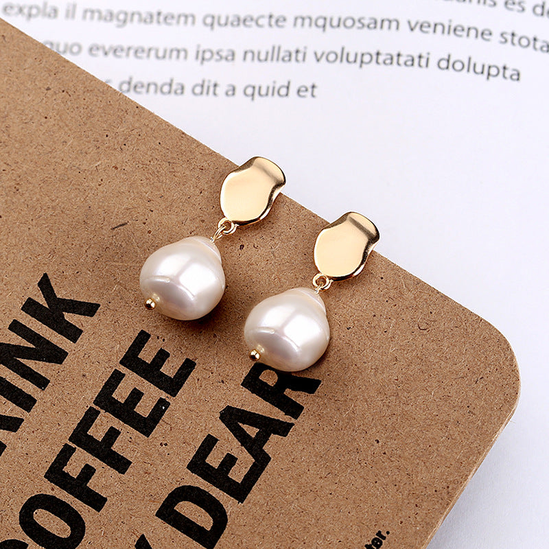 925 Sterling Silver Baroque Pearl Earrings