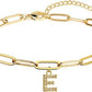 Stainless steel gold-plated bracelet featuring an initial letter charm, a perfect blend of timeless style and personalized elegance