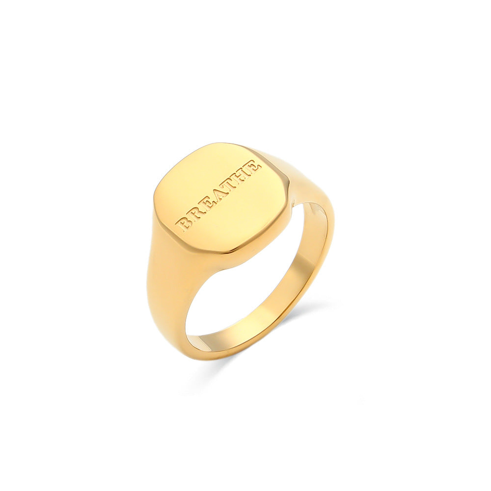 Personalized Elegance: 18K Gold Plated Jewelry with English Letter Ring