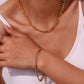 Figaro bracelet and necklace set 18K gold plated stainless steel