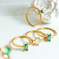 French romantic retro zircon ring in stainless steel 18K gold plated
