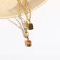 Fashion jewelry stainless steel gemstone pendant necklace refined