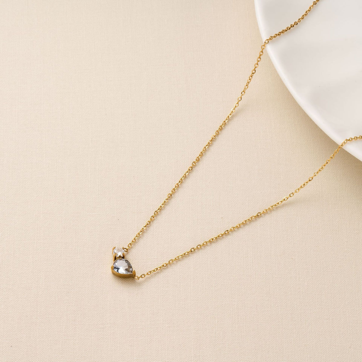 Goccia Choker Necklace with teardrop rhinestone detail, view 4 | PURAJOIA