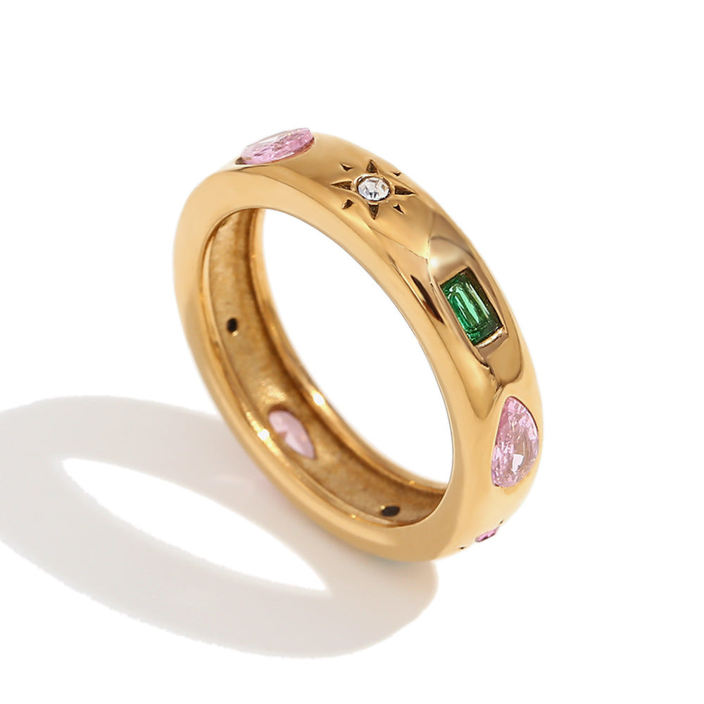 Goccia Color Zircon Ring with colorful zircon stones | PURAJOIA