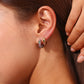 Goccia Zircon Drop Earrings with geometric zircon details, view 2 | PURAJOIA