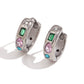 Goccia Zircon Drop Earrings with geometric zircon details, view 5 | PURAJOIA