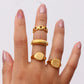 Gold plated titanium steel peony flower ring women’s jewelry