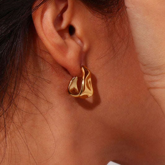 Hollow tear drop earrings stainless steel elegant women’s jewelry