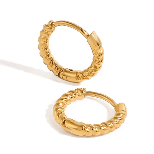 Intreccio Twist Stud Earrings with woven geometric design | PURAJOIA