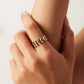Leaf design zircon ring in stainless steel elegant women’s accessory