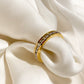 Stunning princess ring in gold with white diamonds on a woman's hand