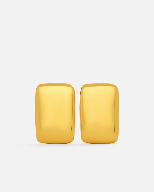 Minimalist rectangular earrings 18K gold plated stainless steel