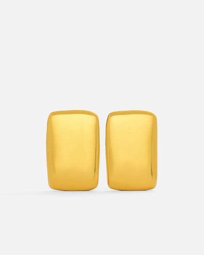 Minimalist rectangular earrings 18K gold plated stainless steel