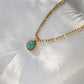Durable stainless steel necklace gold plated with Amazonite pendant