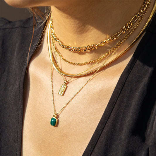 Natural stone women’s collarbone necklace elegant jewelry