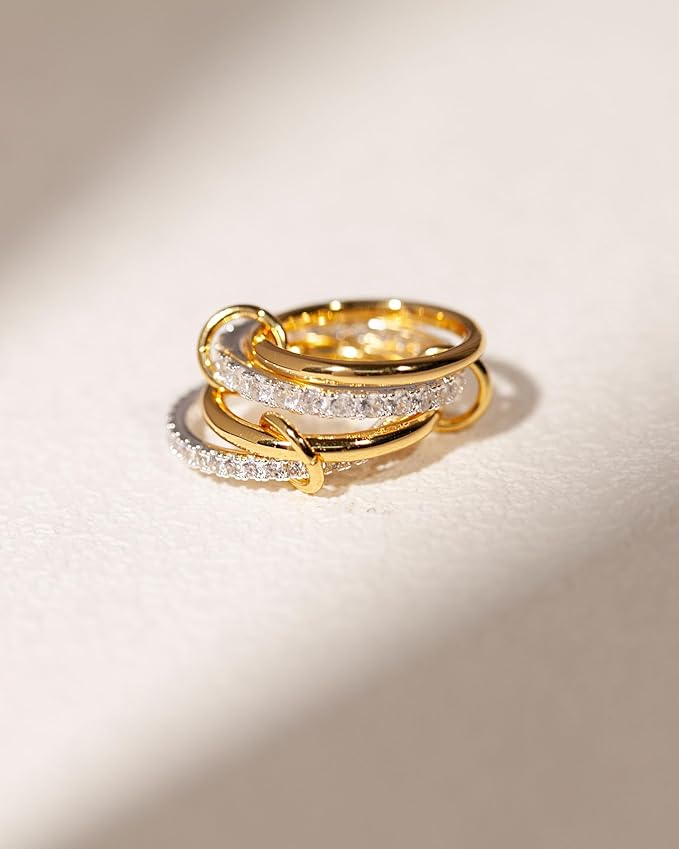 Elegant stackable rings for women Nova Stack Ring with cubic zirconia