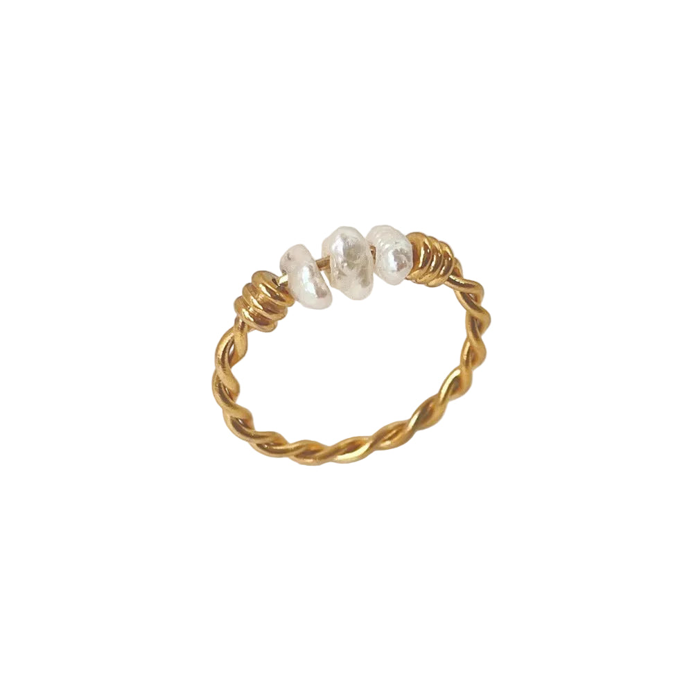 Perla Twist Ring with natural freshwater pearl | PURAJOIA