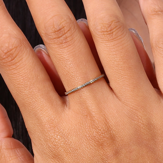 Timeless petite crystal round rings crafted in stainless steel gold