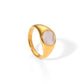 Retro round gold steel shell ring elegant women’s jewelry