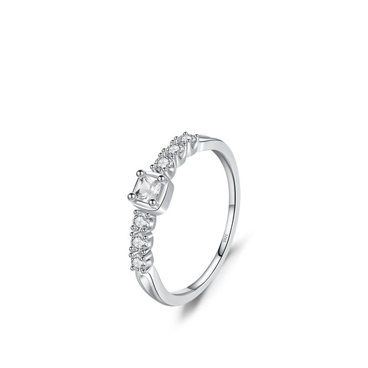 Elegant women’s sterling silver sugar cube ring everyday accessory