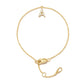 Gold diamond letter bracelet on woman's wrist — PURAJOIA