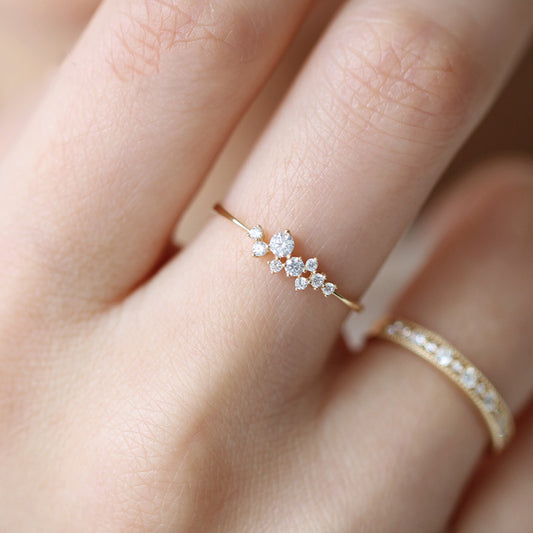 Elegant zircon bouquet design ring for women dazzling accessory