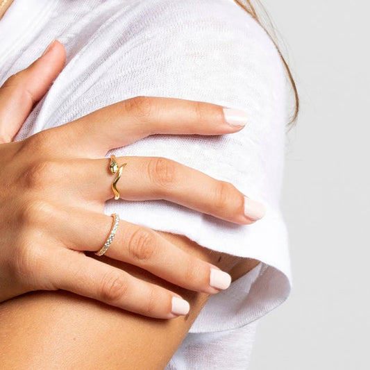 S925 sterling silver snake open ring modern women’s jewelry