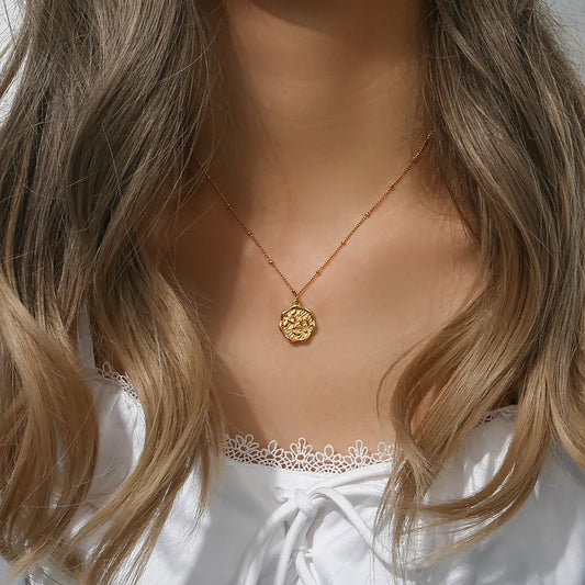 Women’s blossoming charm necklace stainless steel 18K gold accent