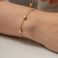 18K gold plated stainless steel bracelet with round zircon stone
