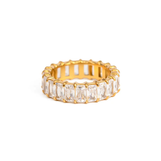 Stainless steel cubic zirconia ring elegant women’s jewelry