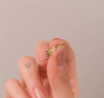 Durable stainless steel ring with engraved name or initials