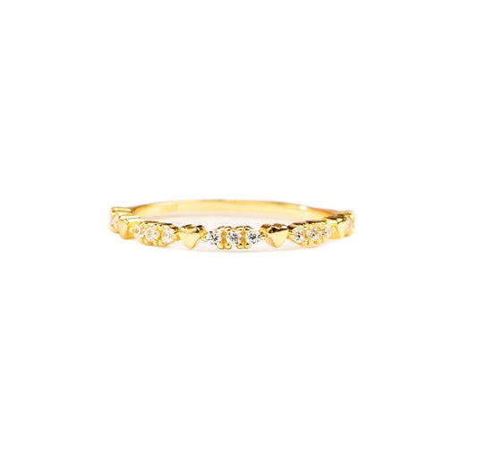 Sterling silver heart zircon ring elegant women’s jewelry