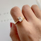 Fashion jewelry sterling silver square cut zircon ring elegant