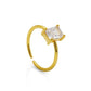 Sterling silver square zircon ring minimalist women’s jewelry