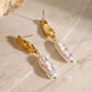 The Sorrento Earrings gold pearl earrings Purajoia view 3
