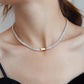 18K gold plated stainless steel zircon choker necklace elegant style