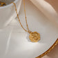 Women’s blossoming charm necklace stainless steel 18K gold accent